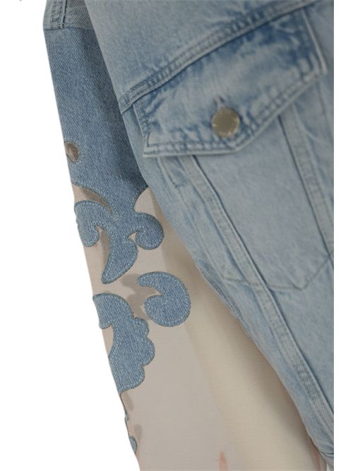 Giubbino Gaborone in denim con maniche in organza PINKO | 104697 A2F5PJM